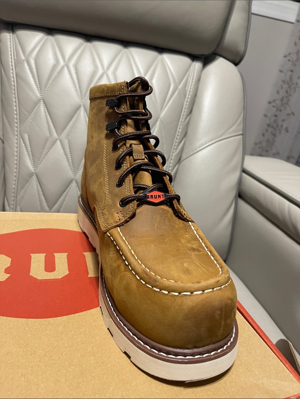 Brunt The Marin Unlined CompToe Boot — Brown Leather Lace-Up Men's Ankle Boot - Picture 9 of 12